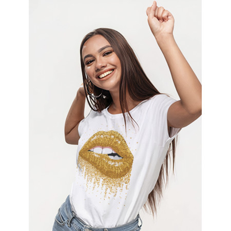 Tricou Buze aurii bumbac